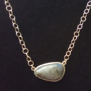 Long 28" Natural Gemstone Necklace. Signed